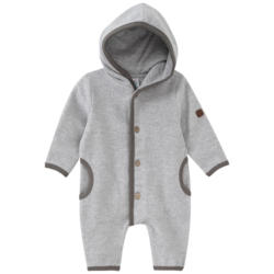 Newborn Baumwollfleece-Overall mit Kapuze