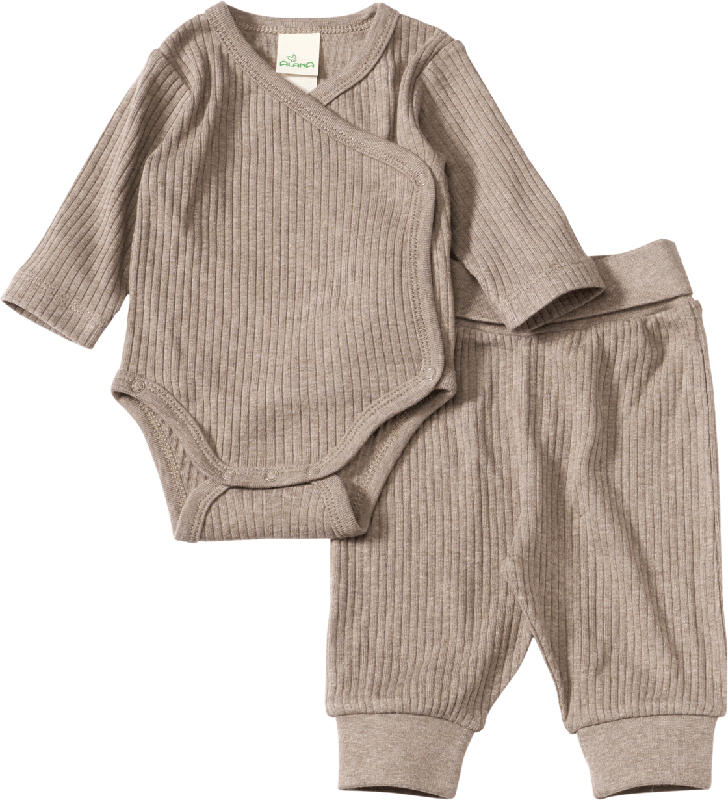 ALANA Set mit Wickelbody & Hose mit Ripp-Struktur, beige, Gr. 62/68