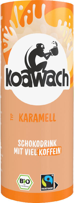 koawach Trinkfertiger Schokodrink, Karamell mit natürlichem Koffein aus Guarana