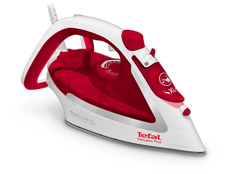 TEFAL FV5717 Easygliss Plus Dampfbügeleisen (2500 Watt, Weiß/Rot)