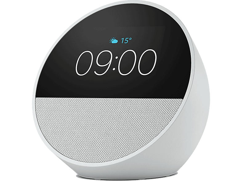 Amazon Echo Spot (2024) with Smart Clock Alexa, White; Sprachgesteuerter Lautsprecher