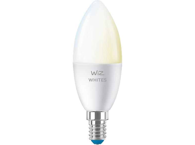 PHILIPS WiZ Smarte Lampe C37, Wi-Fi, 40W, E14, 470lm, Weißlichtlampe (78707300); LED Lampe