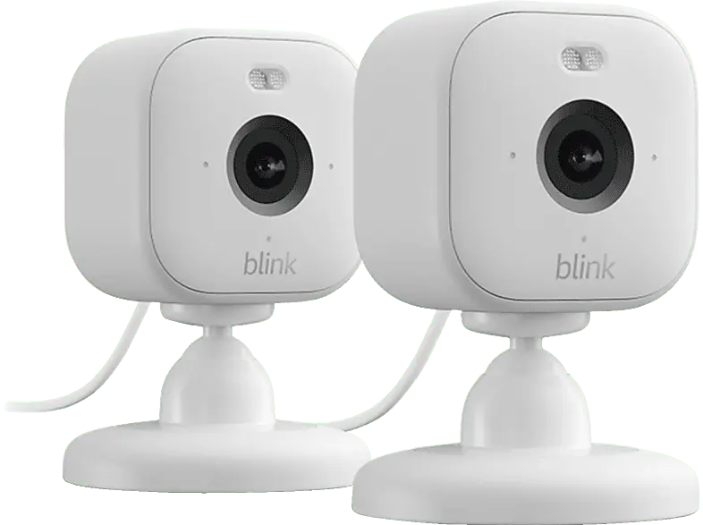 blink Mini 2 Duo Überwachungskamera (Anzahl Kameras: 2, für Innen + Außen, Nachtsichtfunktion, Netzbetrieb, Weiß)