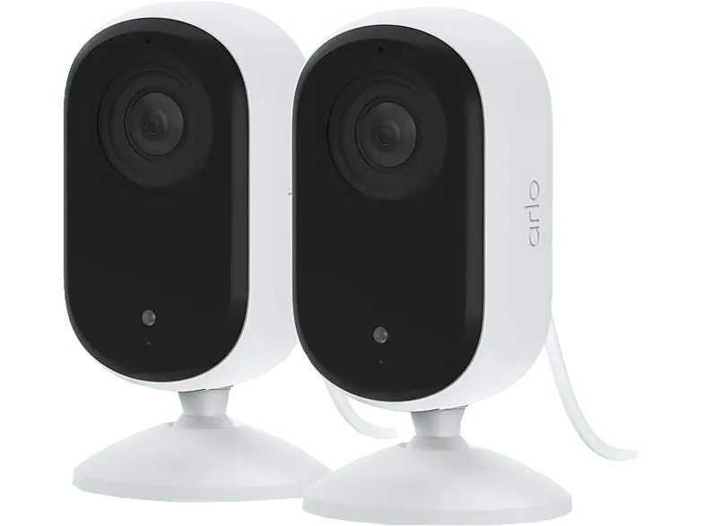 Arlo Essential Gen2, &Uuml;berwachungskamera (Anzahl Kameras: 2, f&uuml;r Innen, Netzbetrieb, DCI 2K, Wei&szlig;)