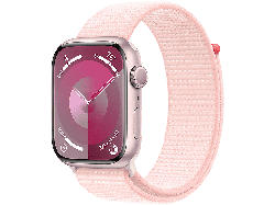 APPLE Watch Series 9 GPS 45mm Aluminiumgehäuse, Sport Loop, Rosé; Smartwatch