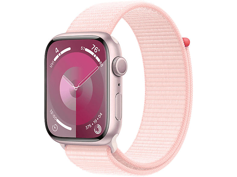 APPLE Watch Series 9 GPS 45mm Aluminiumgehäuse, Sport Loop, Rosé; Smartwatch