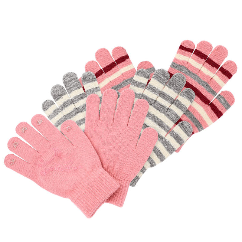 3 Paar Mädchen Handschuhe im Set