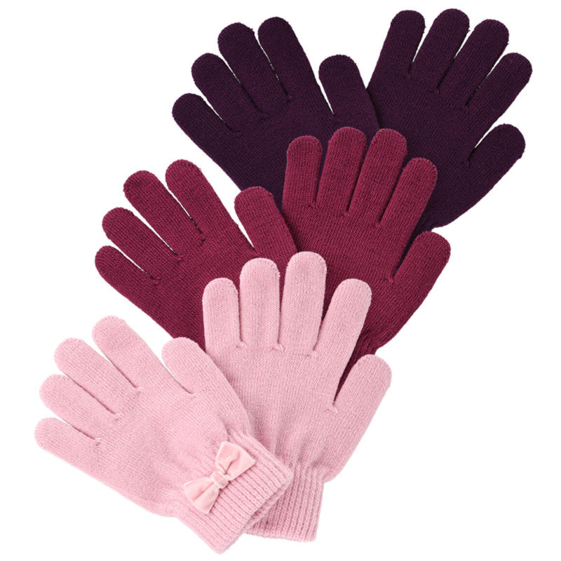 3 Paar Mädchen Handschuhe im Set