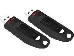 SandISK Ultra schwarz 64GB, USB-A 3.0, 2er-Pack; USB-Flash-Laufwerk