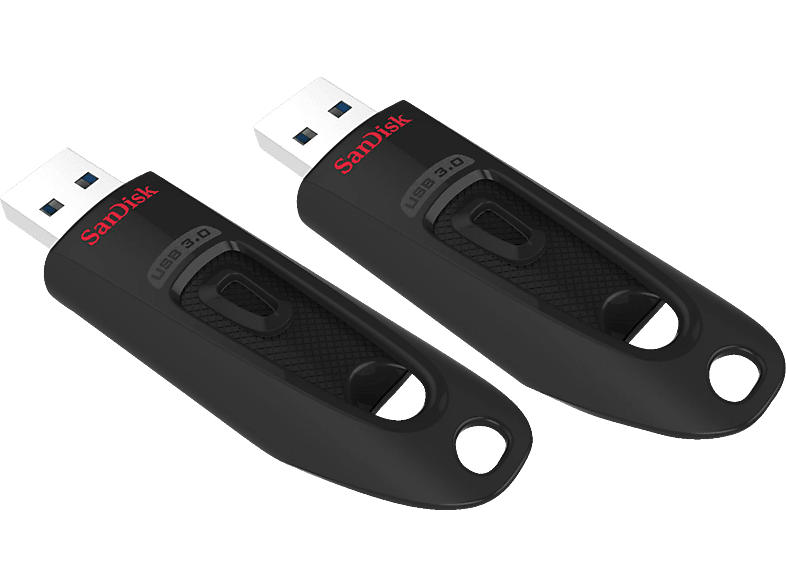 SanDisk Ultra schwarz 64GB, USB-A 3.0, 2er-Pack; USB-Flash-Laufwerk