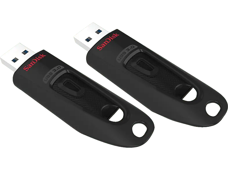SandISK Ultra schwarz 64GB, USB-A 3.0, 2er-Pack; USB-Flash-Laufwerk