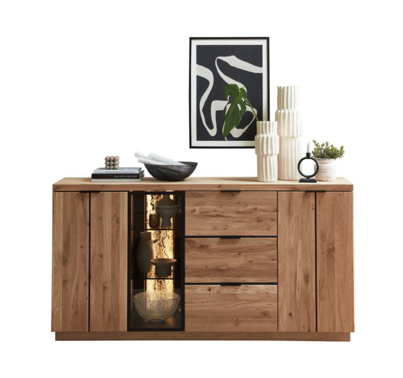 Wohn-Concept Sideboard DONNA in Wildeiche Bianco massiv/furniert