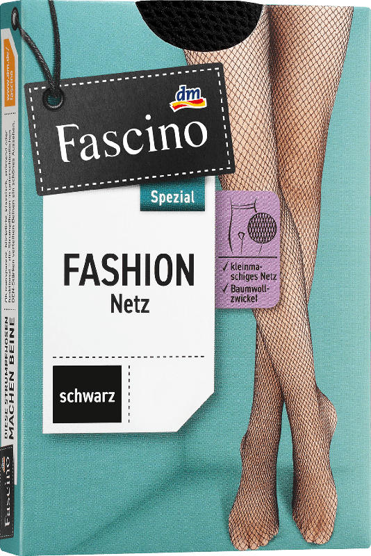 Fascino Strumpfhose mit Netzstruktur schwarz Gr. 46/48