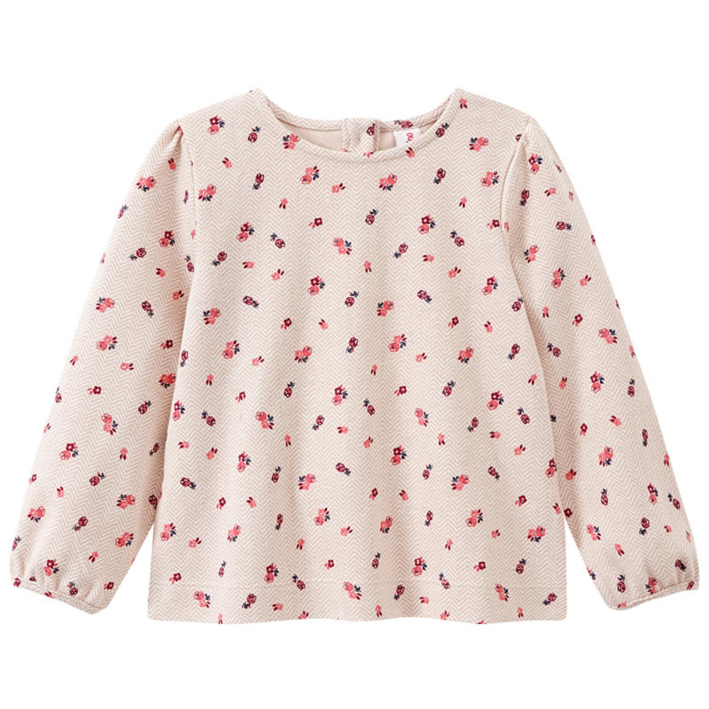 Mädchen Langarmshirt mit Blümchen-Print