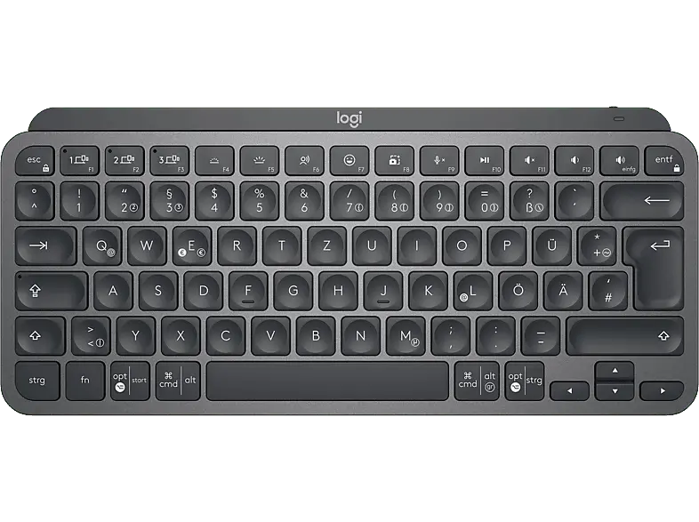 LOGITECH MX Keys Mini Kabellose Tastatur ohne Ziffernblock TKL, Tastenbeleuchtung, DEU (Qwertz), Grafit