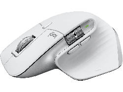 Logitech Maus MX Master 3S, Bluetooth/USB, 2.4 GHz via USB, 8000dpi, Pale Grey