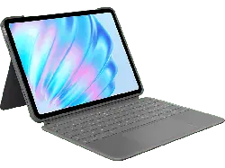 LOGITECH Combo Touch, iPad Air 11 Zoll (M2), DEU (Qwertz), Grau; Tastatur-Case