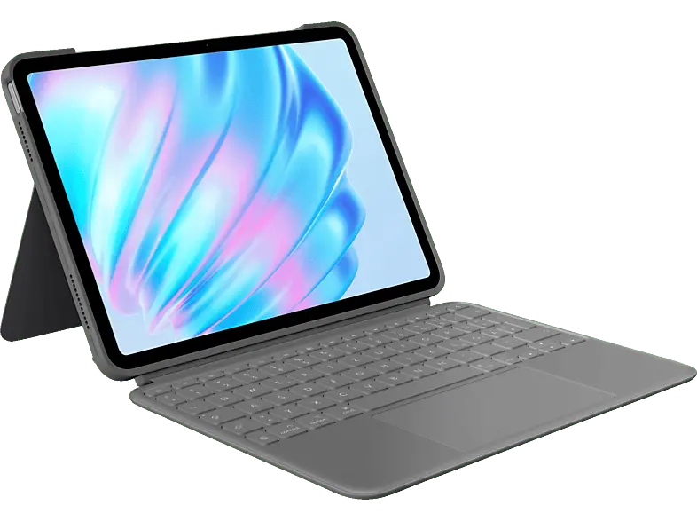 LOGITECH Combo Touch, iPad Air 11 Zoll (M2), DEU (Qwertz), Grau; Tastatur-Case
