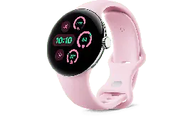 Google Pixel Watch 3 Wifi, 41mm, Aluminium Polished Silver, Sportarmband in Rose Quartz; Smartwatch