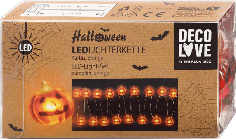 Dekorieren & Einrichten LED Lichterkette Kürbis (20er)