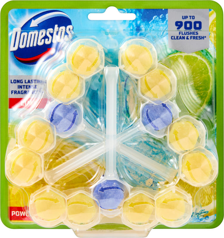 Domestos Power 5 WC-Steine Limette, 3 pezzi