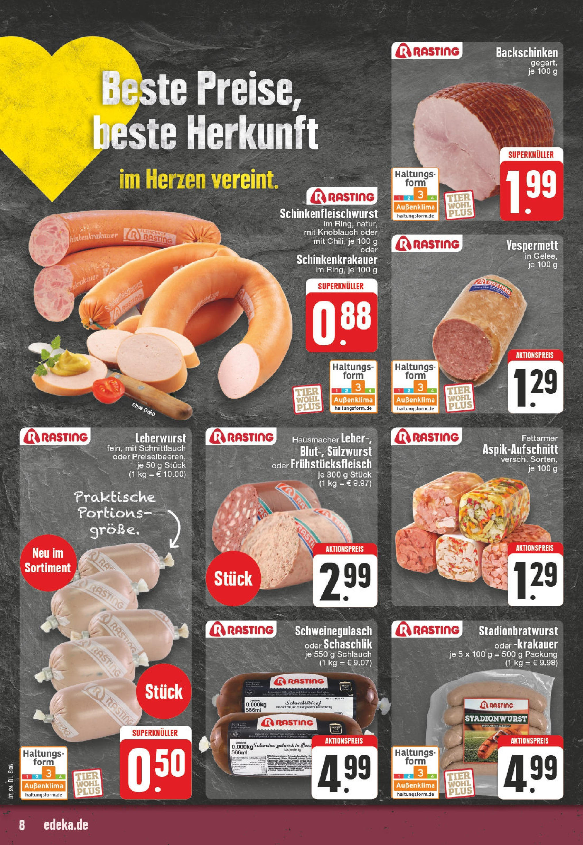 Edeka Mülheim An Der Ruhr, Düsseldorfer Straße 116a (ab 09.09.2024) » Angebote Online | Seite: 8 | Produkte: Schweinegulasch, Gulasch, Knoblauch