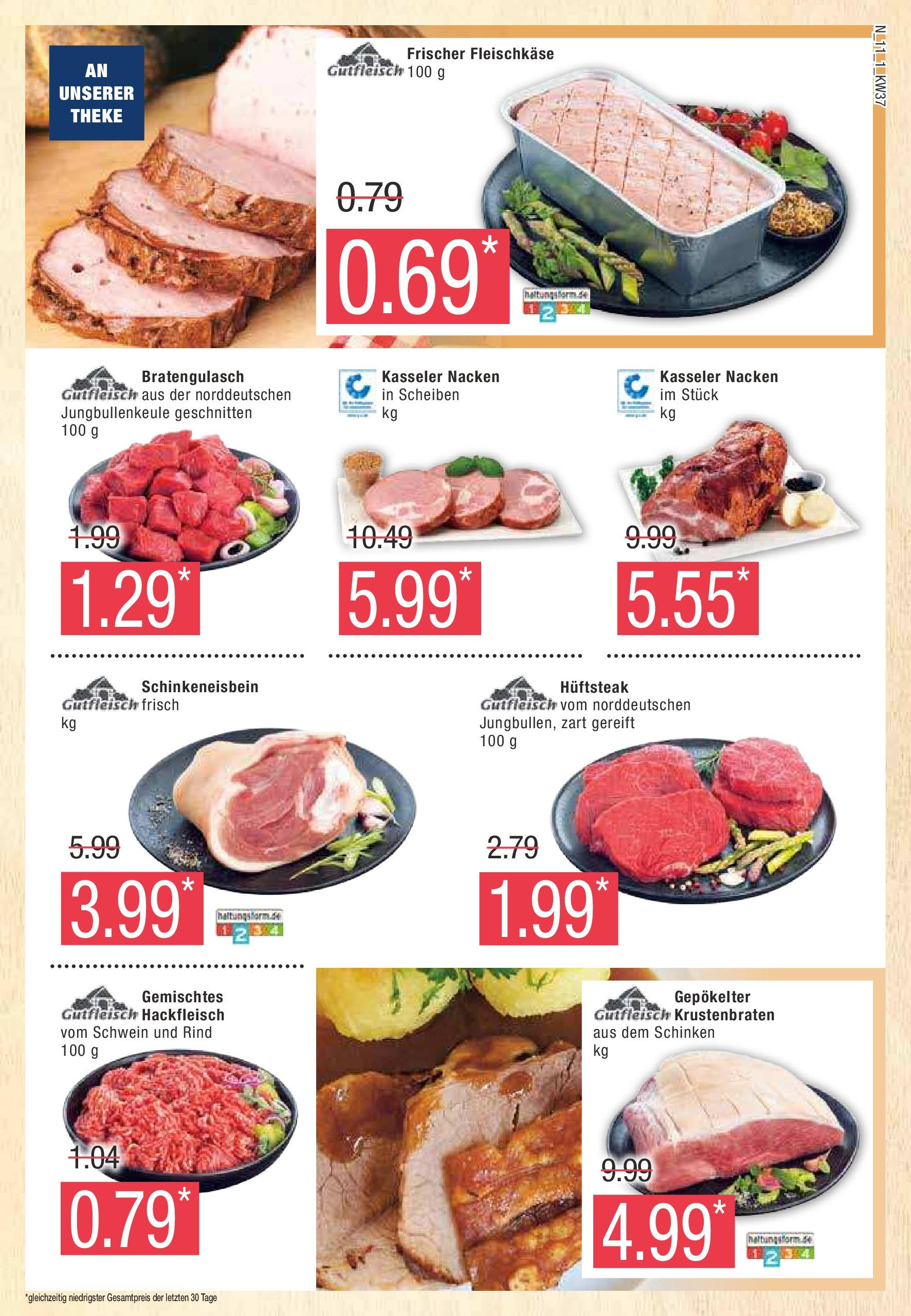 Marktkauf - Niedersachsen (ab 08.09.2024) » Angebote online | Seite: 11 | Produkte: Krustenbraten, Kasseler nacken, Schinken, Hackfleisch