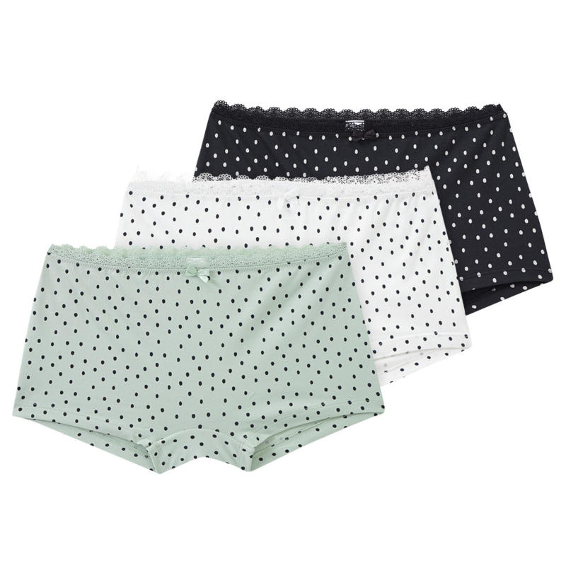 3 Damen Shorts mit Spitzenbund