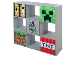 Libreria BIOME MINECRAFT 90x30x90cm 9 compartimenti 4 ripiani grigio