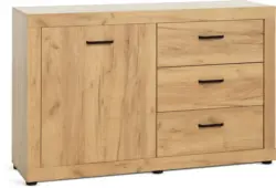 JYSK Бюфет LINTRUP 1 врата 3 чекмеджета див натурален дъб