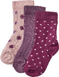 ALANA Socken mit Blumen- & Punkte-Muster, rosa + lila, Gr. 23/26