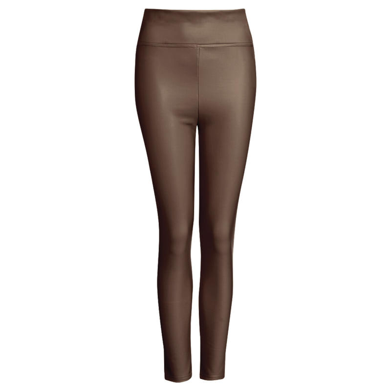 Damen Thermo-Leggings in Leder-Optik