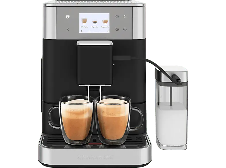 Kitchen Aid 5KES8557EBK KF7 Espresso-Kollektion Kaffeevollautomat (Gusseisen Schwarz, 15 bar, externer Milchbehälter)