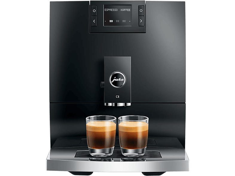 Jura 15603 C8 Kaffeevollautomat (Piano Black, Professional Aroma Grinder, 15 bar, Milchschlauch)