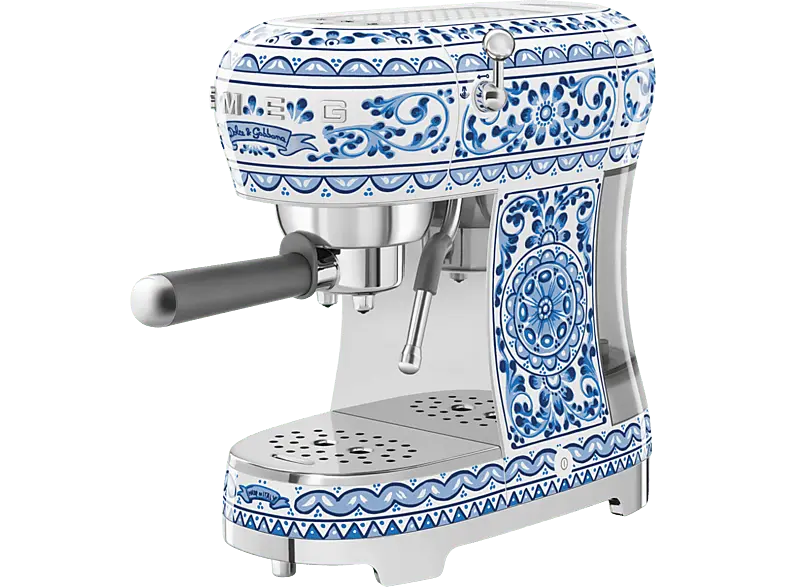 Smeg ECF02DGBEU Sonderedition 50's Style Dolce & Gabanna Espresso-Kaffeemaschine (Blau, 1350 Watt, 15 bar)