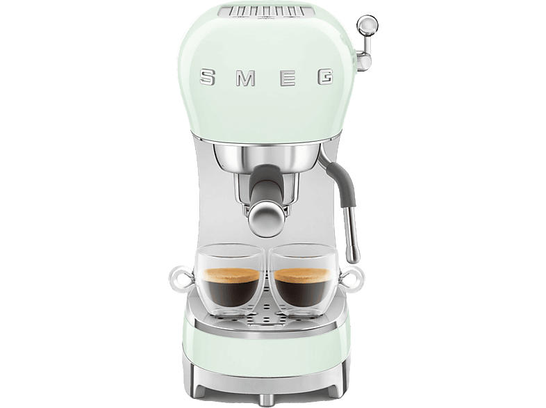 Smeg ECF02PGEU 50's Style Espresso-Kaffeemaschine (Pastellgrün, 1350 Watt, 15 bar)