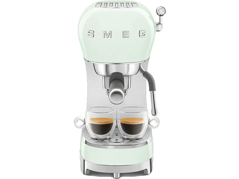 Smeg ECF02PGEU 50's Style Espresso-Kaffeemaschine (Pastellgr&uuml;n, 1350 Watt, 15 bar)