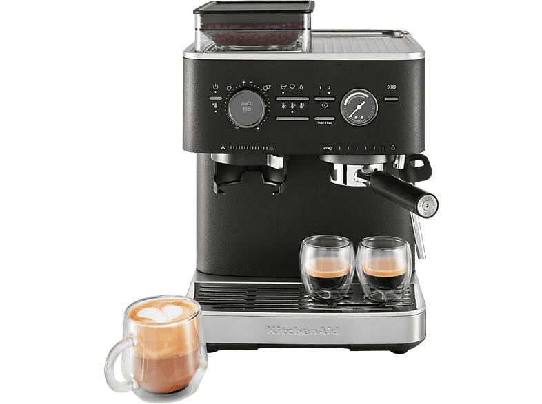 Kitchen Aid 5KES6551EBK Espressomaschine mit Mühle (Cast Iron Black, 1500 Watt, 15 bar)