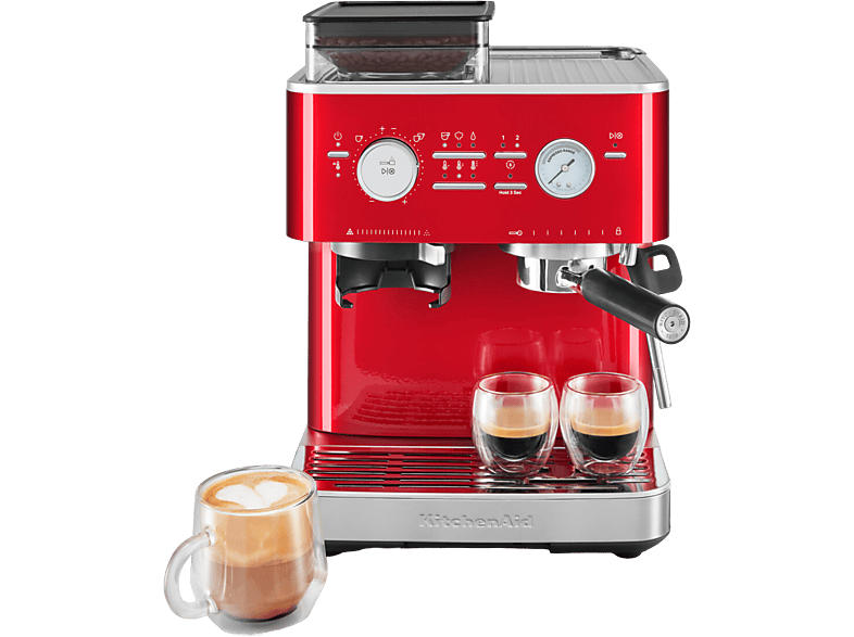 Kitchen Aid 5KES6551ECA Espressomaschine mit Mühle (Liebesapfelrot, 1500 Watt, 15 bar)