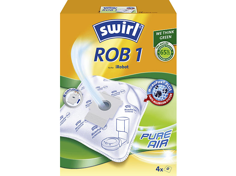 Swirl ROB1 Staubsaugerbeutel 4 Stück, passend für: iRobot