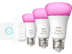 Philips Hue White & Col. Amb. E27 inkl. DimmerSwitch 3x1100 3er; Starter Set