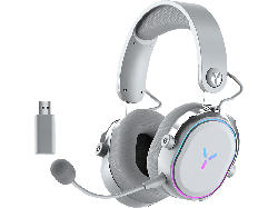 ISY IGH-4000 Wireless Gaming Headset, Over-Ear, RGB-LED, 40mm Treiber, Kabellos, USB-C/3.5mm, Weiß