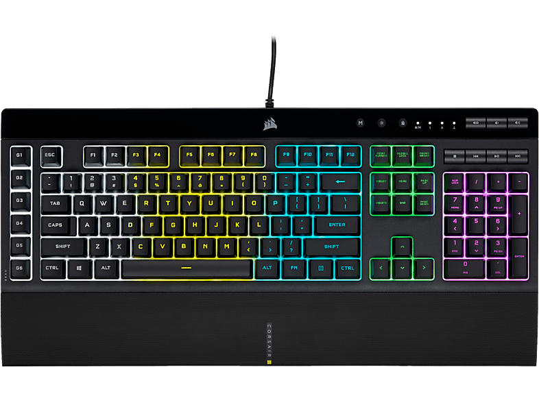 Corsair Gaming Tastatur K55 RGB pro, USB, DE, Rubber Dome, Schwarz