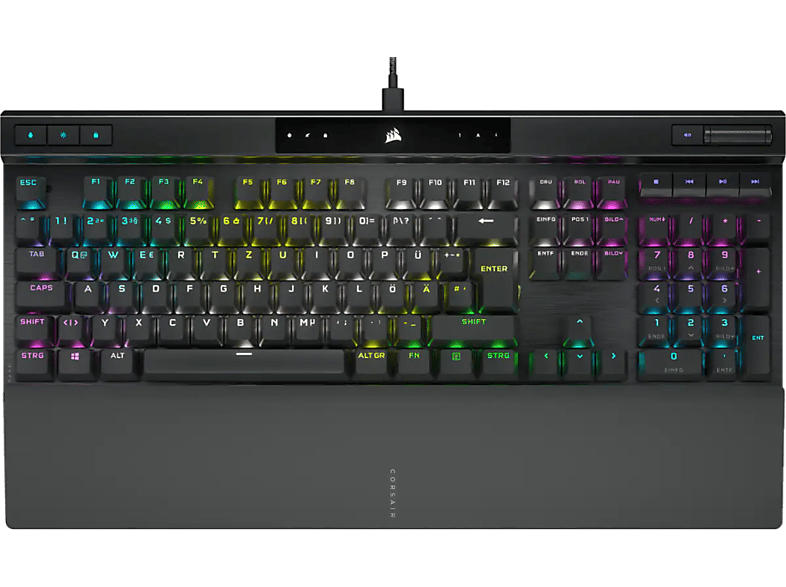 Corsair Gaming-Tastatur K70 RGB pro mit PBT double Shot pro-Tastenkappen Cherry MX Red; Gaming Tastatur