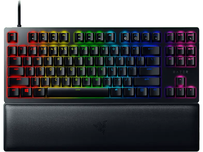 RAZER Gaming Tastatur Huntsman V2 Tenkeyless, Opto-Mechanical Purple, USB-C, qwertz, Schwarz