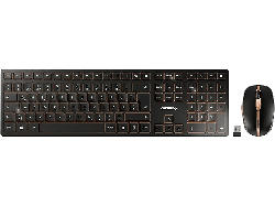 Cherry Desktop Set DW 9100 slim, Bluetooth/USB, qwertz, Lithium Akku, 2400dpi, Schwarz