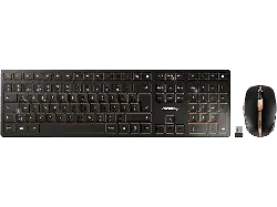 Cherry Desktop Set DW 9100 slim, Bluetooth/USB, qwertz, Lithium Akku, 2400dpi, Schwarz