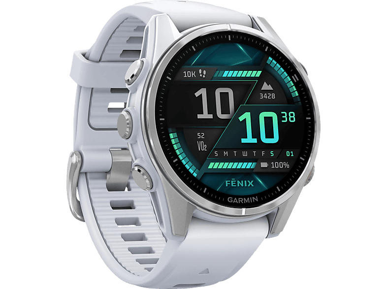 Garmin fenix® 8 - 43mm Amoled Steinweiß/Silber; Smartwatch