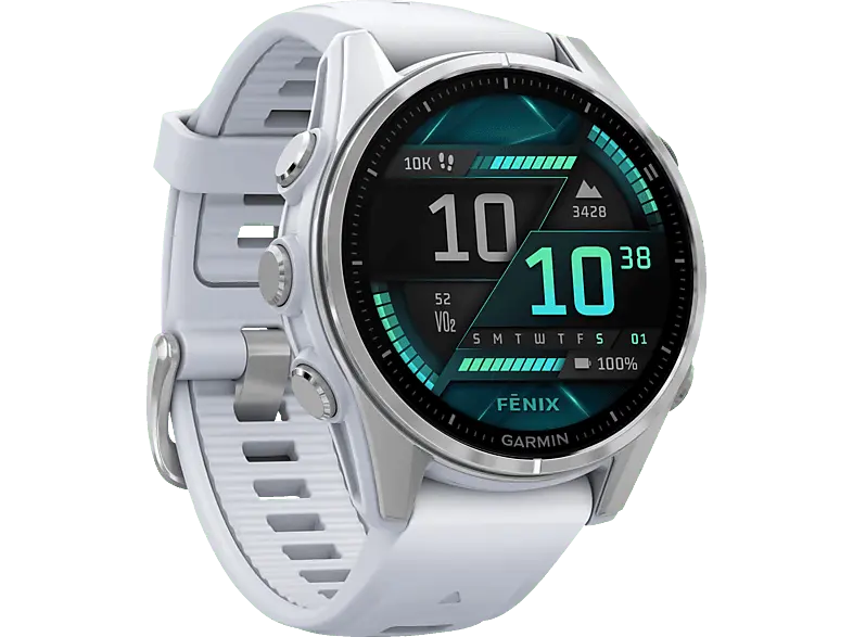 Garmin fenix® 8 - 43mm Amoled Steinweiß/Silber; Smartwatch