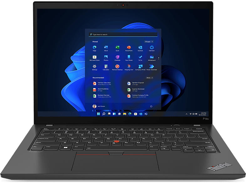 Lenovo ThinkPad P14s Gen 4 Notebook for Business 14 Zoll, WUXGA, Intel® Core™ i7 1370P, 64 GB RAM, Windows 11 Pro (64 Bit), GeForce RTX™ A500, Villi Black